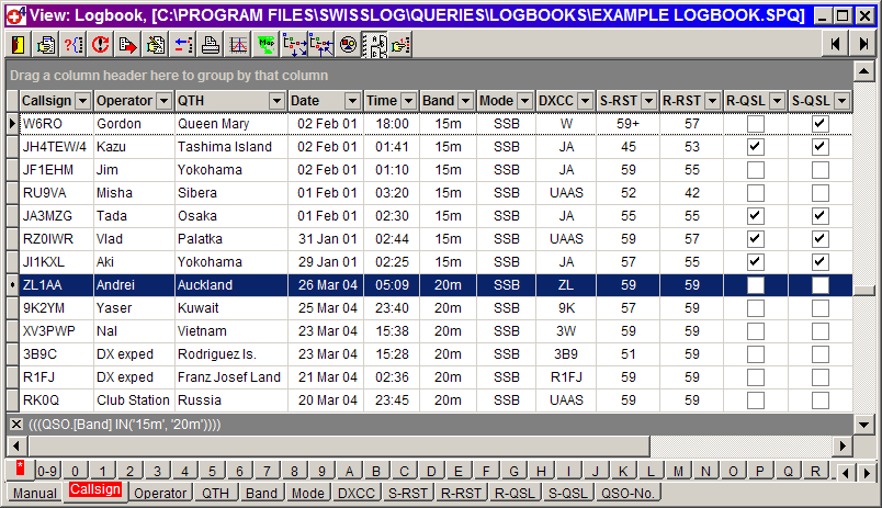 Logbook View – Using Queries